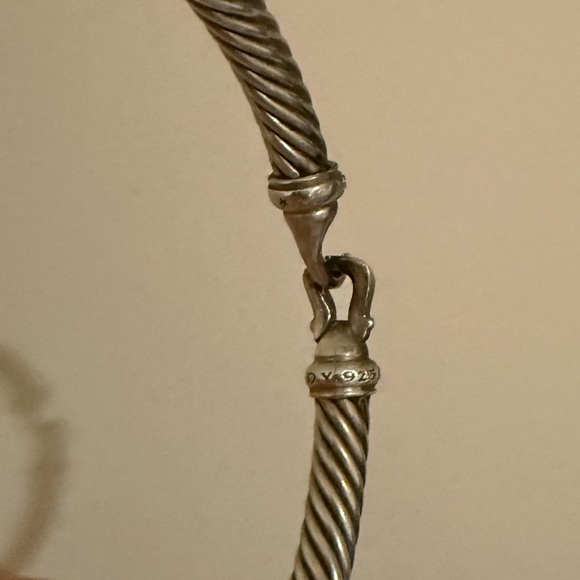 David Yurman Buckle Classic Cable Bracelet Sterling Silver with Diamonds, 5mm - Picture 6 of 6